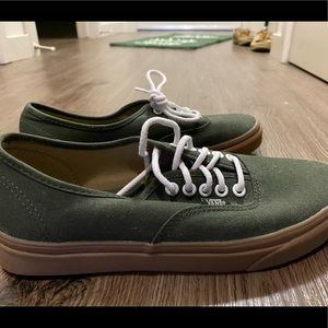 Olive Gum Sole Vans - Size 10 (W)